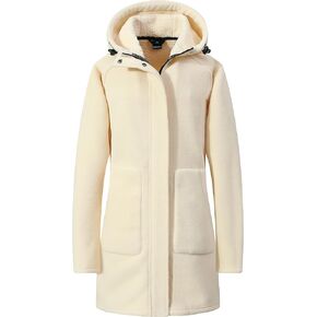 GIMECEN Womens Long Polar Fleece Jacket Warm Winter Coat with Pocket Full-Zip Hooded Outerwear