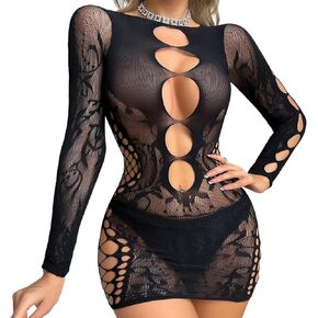 Fishnet Lingerie Women's Birthday Lingerie for Club Nights, Cocktail Parties. Black