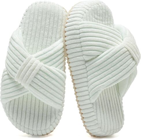 IceUnicorn Girls Slippers Kids Cute Corduroy Bow Crossbands Slide Slipper Toddler Memory Foam Open Toe House Shoes for Indoor & Outdoor in Saudi Arabia