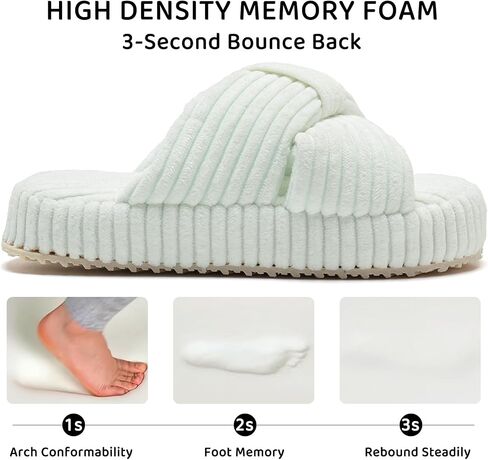 IceUnicorn Girls Slippers Kids Cute Corduroy Bow Crossbands Slide Slipper Toddler Memory Foam Open Toe House Shoes for Indoor & Outdoor in Saudi Arabia