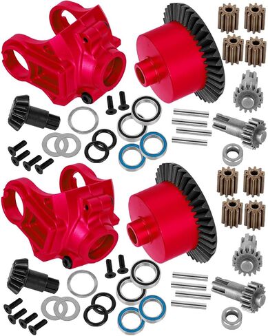 RC Front & Rear Diff & Diff Cover Case Upgrades Part for 1/10 Big Rock Vorteks Granite Senton 3S BLX 1/8 Infraction Typhon Vendetta 3S BLX,Differential & Diff Cover Case,Red in Saudi Arabia
