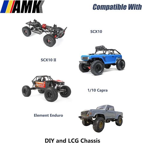 AMK Metal Differential Gearbox 30% Overdrive 1/10 Scale LCG Transmission Color Combination with POM Skid Plate for RC Crawler Axial SCX10 Capra Element Gspeed DIY Chassis (Black & Red) in Saudi Arabia