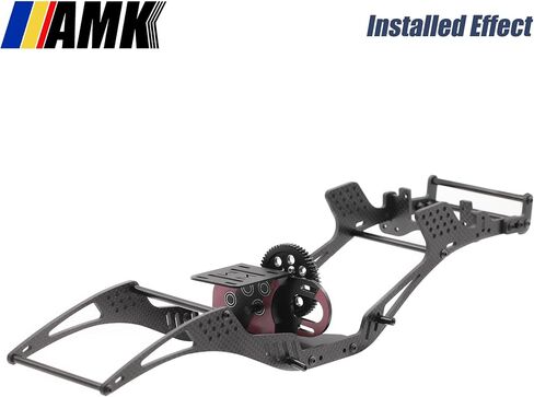 AMK Metal Differential Gearbox 30% Overdrive 1/10 Scale LCG Transmission Color Combination with POM Skid Plate for RC Crawler Axial SCX10 Capra Element Gspeed DIY Chassis (Black & Red) in Saudi Arabia