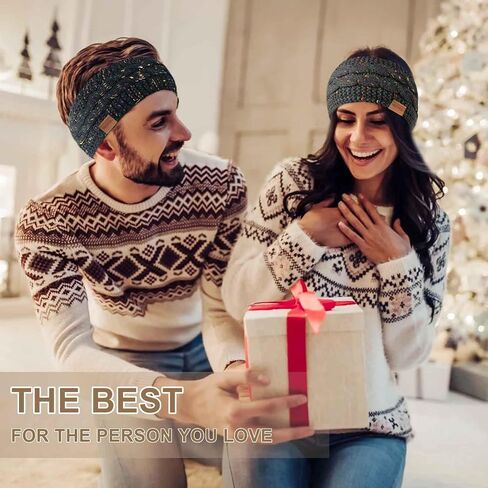 Winter Headbands for Women Cold Weather, 4 Pack Ear Warmer Headband for Women Knit Warm Headbands Ear Covers Fleece Lined Head Band Ear Muffs Chrismas Present for Women Girls in Saudi Arabia