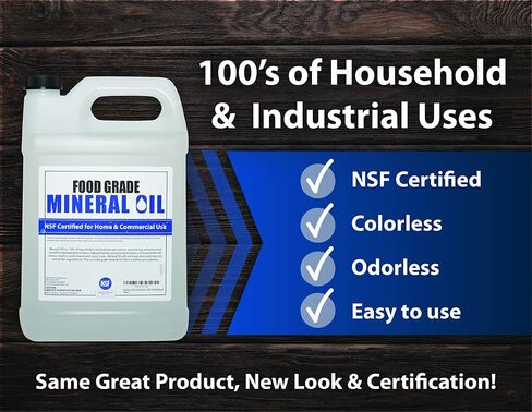 NSF Certified Food Grade Mineral Oil - Gallon (128oz), Certified Food Safe Conditioner for Wood Cutting Boards, Butcher Blocks and Stainless-Steel Kitchen Equipment in Saudi Arabia