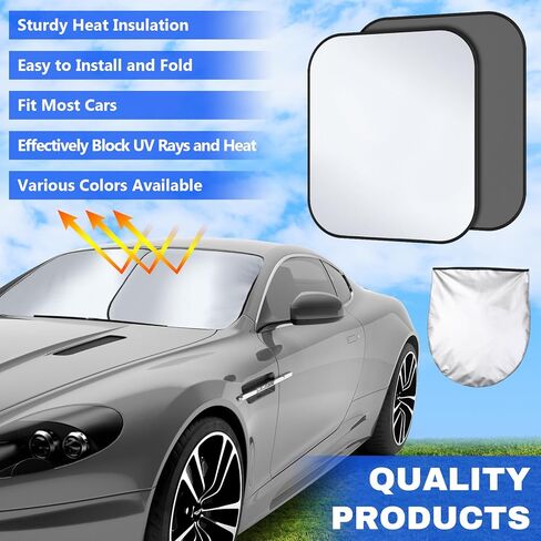 2 قطعة من مظلات الزجاج الأمامي للسيارة، قطعتان من درع النافذة الأمامية القابلة للطي، ملحقات داخلية للسيارة للحماية من الأشعة فوق البنفسجية، حماية عازلة للحرارة لغطاء الزجاج الأمامي للسيارات (أزرق) in Kuwait