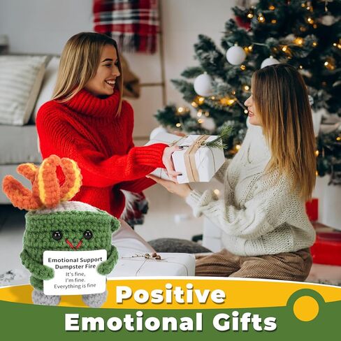 Emotional Dumpster Crochet Fire Handmade Dumpster Doll with Positive Words for Friends and Family Room Decor (Green) in Saudi Arabia