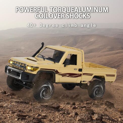 MN82 RC Rock Crawler, 2.4Ghz Toyota Remote Control Truck, 4WD 2 Speeds Switch RC Crawler Off-Road Pick-up with 2 Upgraded 1200mah Battery, 1/12 Scale Trucks (with Gift) in Saudi Arabia