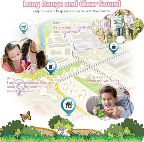 Walkie Talkies for Kids Rechargeable, 2 Pack Long Range Walkie-Talkie for Small 2 Way Radio Hands-Free Outdoor Camping, Hiking Talki with Wearable Lanyard Birthday Xmas Toys Gifts for Boys Girls Kids in Kuwait