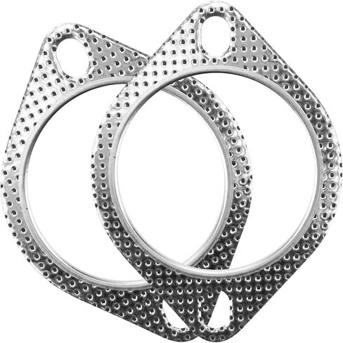 2Pcs 3 Inch Exhaust Gasket, 120-07610-0002 High Temp Exhaust Gasket for Front Down mid catback Manifold Pipe Muffler Tube Turbo invidia Replacements Repair, Silver in Saudi Arabia