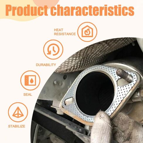 2PCS Exhaust Gasket, Ultra Seal 2-Bolt 3-Inch Exhaust Flange Gasket, Reinforced High Temperature Gasket, Car Accessories Car Exhaust Gasket Replacement Used for Exhaust Turbo Headers in Saudi Arabia