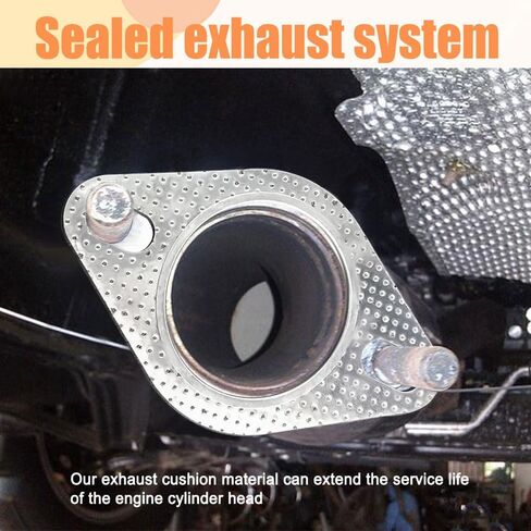 2PCS Exhaust Gasket, Ultra Seal 2-Bolt 3-Inch Exhaust Flange Gasket, Reinforced High Temperature Gasket, Car Accessories Car Exhaust Gasket Replacement Used for Exhaust Turbo Headers in Saudi Arabia