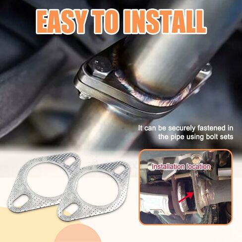 2PCS Exhaust Gasket, Ultra Seal 2-Bolt 3-Inch Exhaust Flange Gasket, Reinforced High Temperature Gasket, Car Accessories Car Exhaust Gasket Replacement Used for Exhaust Turbo Headers in Saudi Arabia