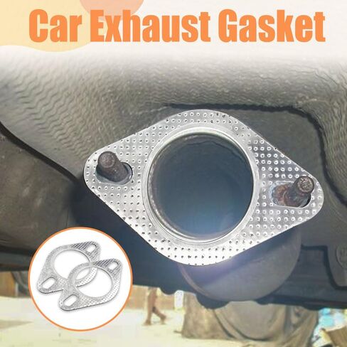 2PCS Exhaust Gasket, Ultra Seal 2-Bolt 3-Inch Exhaust Flange Gasket, Reinforced High Temperature Gasket, Car Accessories Car Exhaust Gasket Replacement Used for Exhaust Turbo Headers in Saudi Arabia