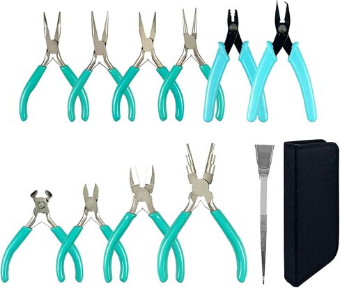 11-Piece jewelry pliers set,Jewelry-making plier tools with stainless steel jewelry tweezers for crafting,beading,and repairing in Saudi Arabia
