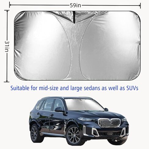 windshield sun shade/car windshield sun shade/car sun shade,Sun visors are suitable for vehicle models such as sedans and SUV,Automotive Interior Sun Protection, Foldable, Storage Bag (large) in Saudi Arabia