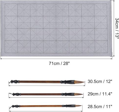 PATIKIL 12pcs Chinese Calligraphy Set, 28x13Inch Reusable Water Writing Cloth Magic Paper Blank Calligraphy Brush No Ink for Beginners Practicing in Saudi Arabia