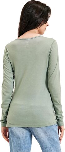 Women's 100% Merino Wool Base Layer Shirt Long Sleeve Thermal Underwear Crewneck Casual Tee Tops for Hiking Travel Skiing in Kuwait