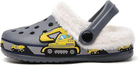 Meidiastra Kids Fur Lined Clogs Shoes Slip On Garden Shoes Non Slip House Home Slippers for Boys Girls in Saudi Arabia