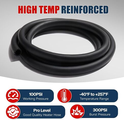 Straight 11FT Length Heater Hose Coolant Radiator with 10 Hose Clamps Reinforced Rubber 5/8 inches Inside Diameter Heater Hose 100PSI in Saudi Arabia
