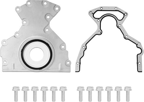 Rear Main Seal Cover Kit with Gasket Bolt Compatible with Chevy Tahoe Suburban Silverado Express Avalanche Cadillac Escalade GMC Yukon Sierra Savana 4.8L 5.3L 6.0L 6.2L # 635-518 12633579 12639250 in Saudi Arabia