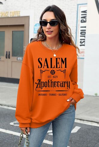 LUKYCILD سويت شيرت نسائي للهالوين قمصان الهالوين: بلوفر سالم صيدلي برسومات Hocus Pocus بأكمام طويلة in Kuwait