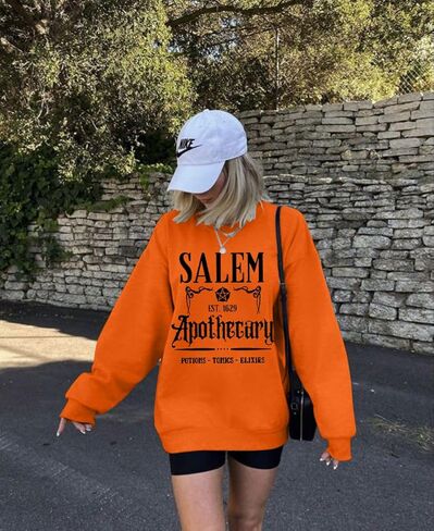 LUKYCILD سويت شيرت نسائي للهالوين قمصان الهالوين: بلوفر سالم صيدلي برسومات Hocus Pocus بأكمام طويلة in Kuwait