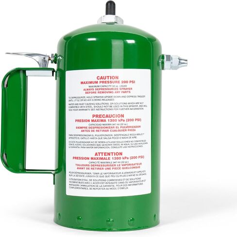 SURE SHOT A1000G 1-Quart Non Aerosol Sprayer - Refillable Pressurized Sprayer Can for Oil, Solvent, Degreasers, Lubricants - Rechargeable Steel Canister with Brass Nozzles - Made in The USA - 32oz. in Kuwait