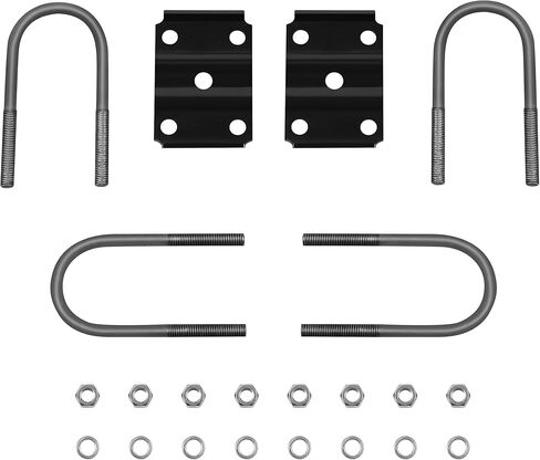 مجموعة مسامير على شكل حرف U للمقطورة من JY PERFORMANCE، محور دائري 2-3/8 بوصة لمحور مقطورة 3500 رطل، طول 5-1/2 بوصة، متري M12 × 1.75 (عبوتان) in Kuwait