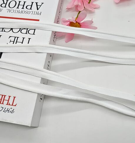 حافة سلك بوليستر بطول 10 ياردات 3/8 بوصة، شريط انحياز للأنابيب، حافة أنابيب من القماش مع سلك لخياطة وسائد الملابس والمصابيح والستائر (وردي فاقع) in Kuwait