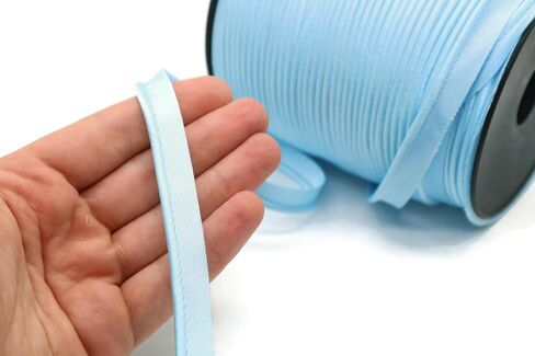 Luxury Satin Piping Trim - 10 Yards - 25+ Colors - Mink Color Satin Shiny Double Fold Piping Bias Tape Binding Lip Cord Welting Cord with Spool for Sewing Clothing Trimming Upholstery SP266810… in Kuwait