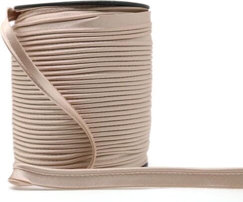 Luxury Satin Piping Trim - 10 Yards - 25+ Colors - Mink Color Satin Shiny Double Fold Piping Bias Tape Binding Lip Cord Welting Cord with Spool for Sewing Clothing Trimming Upholstery SP266810… in Kuwait