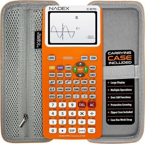 Scientific Calculator with Graphing, Includes Carrying Case, for College and High School Students, Calculus, Algebra, Geometry, Trigonometry, Statistics, Physics, Chemistry, Black in Kuwait