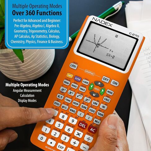 Scientific Calculator with Graphing, Includes Carrying Case, for College and High School Students, Calculus, Algebra, Geometry, Trigonometry, Statistics, Physics, Chemistry, Black in Kuwait