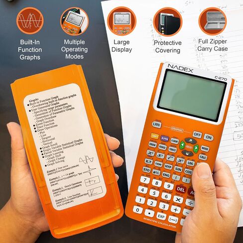 Scientific Calculator with Graphing, Includes Carrying Case, for College and High School Students, Calculus, Algebra, Geometry, Trigonometry, Statistics, Physics, Chemistry, Black in Kuwait