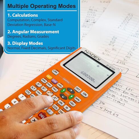 Scientific Calculator with Graphing, Includes Carrying Case, for College and High School Students, Calculus, Algebra, Geometry, Trigonometry, Statistics, Physics, Chemistry, Black in Kuwait