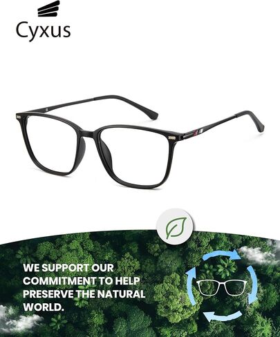 Cyxus نظارات حجب الضوء الأزرق للرجال والنساء نظارات ألعاب الكمبيوتر مستطيلة TR90 إطار مضاد لإجهاد العين UV400 in Kuwait