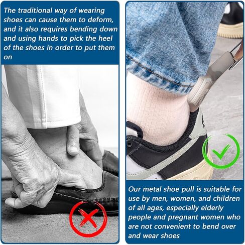 Folding Mini Metal Shoe Pulls 5.7 Inch - Travel Friendly for Men, Women and Children - Pack of 2 in Saudi Arabia