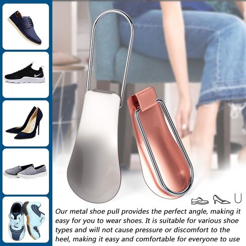 Folding Mini Metal Shoe Pulls 5.7 Inch - Travel Friendly for Men, Women and Children - Pack of 2 in Saudi Arabia