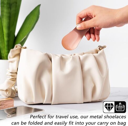 Folding Mini Metal Shoe Pulls 5.7 Inch - Travel Friendly for Men, Women and Children - Pack of 2 in Saudi Arabia