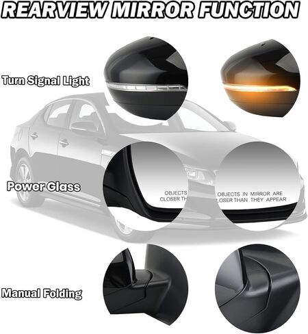 لكيا أوبتيما 2011 2012 2013 الطاقة مع إشارة الانعطاف مرآة رؤية الباب الجانبي للراكب الأيمن (أبيض) in Kuwait