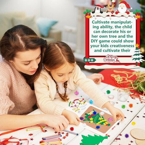 Whaline 420Pcs Christmas Card Making Craft Kit with Xmas Tree Pom Pom Stickers & Envelopes Handmade Invitation Greeting Card Supplies for Holiday DIY Crafts Party Decor in Saudi Arabia