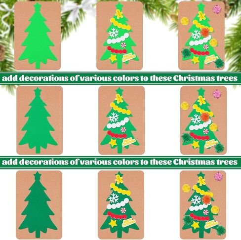 Whaline 420Pcs Christmas Card Making Craft Kit with Xmas Tree Pom Pom Stickers & Envelopes Handmade Invitation Greeting Card Supplies for Holiday DIY Crafts Party Decor in Saudi Arabia
