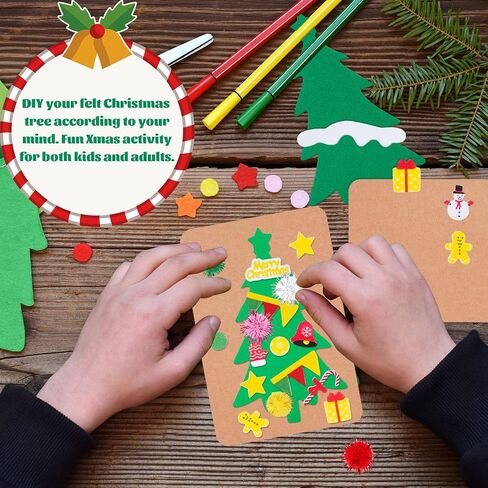Whaline 420Pcs Christmas Card Making Craft Kit with Xmas Tree Pom Pom Stickers & Envelopes Handmade Invitation Greeting Card Supplies for Holiday DIY Crafts Party Decor in Saudi Arabia