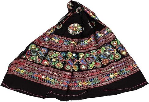 وشاح نسائي من Trend Rajasthani مصنوع من القطن بمرآة Sippi Work Phulkari Dupatta، وشاح Dupatta مطرز من Kutch للنساء in Saudi Arabia