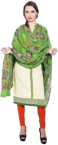 وشاح نسائي من Trend Rajasthani مصنوع من القطن بمرآة Sippi Work Phulkari Dupatta، وشاح Dupatta مطرز من Kutch للنساء in Saudi Arabia