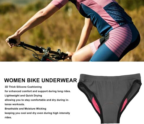HEEPDD Women Cycling Underwear, Shock Absorption Dark Grey 3D Padded Bike Shorts Underwear for Mountain Biking in Saudi Arabia