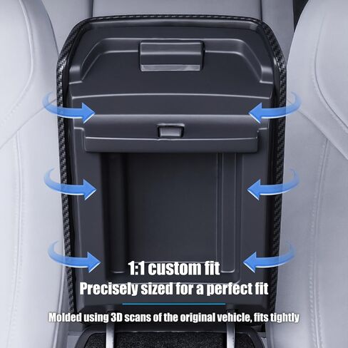 Center Console Armrest Cover Compatible with Model Y 2020-2024 Bright Carbon Fiber Automotive Interior Accessories in Saudi Arabia