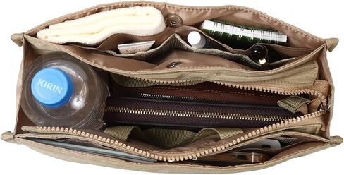 Premium Purse Organizer Insert for Tote and Handbags - Multi-Pocket Bag Organizer for Daily Essentials, Collapsible & Compact, Lightweight & Durable (Beige) in Saudi Arabia