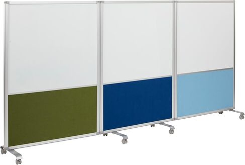 ECR4Kids Mobile Dry-Erase and Flannel Split Room Divider, 3-Panel, School Supplies, Contemporary in Saudi Arabia